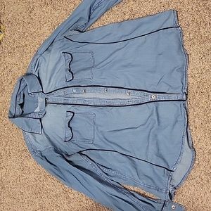 Chambray Long-sleeve Button-down